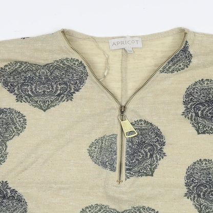 Womens UK Size S Apricot Beige Basic T-Shirt