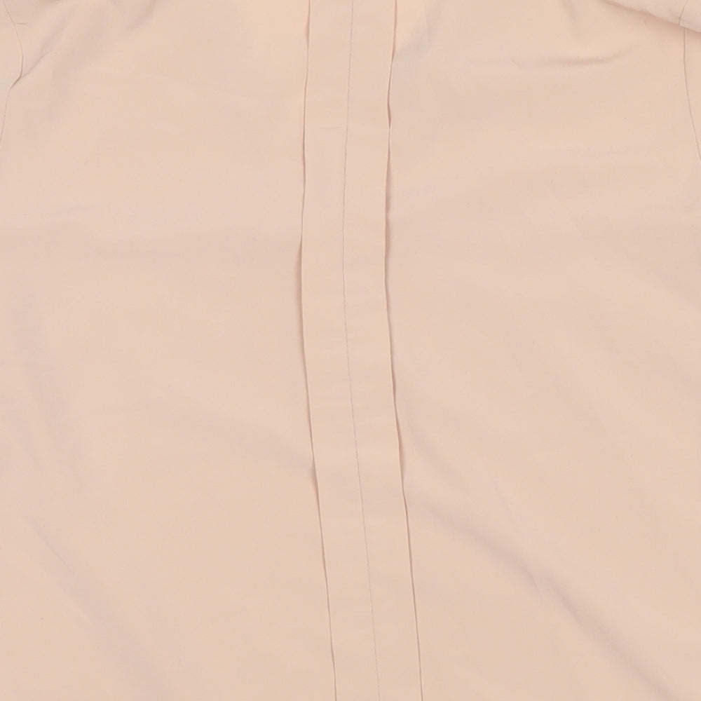 Marks and Spencer Womens Beige Polyester Basic Blouse Size 12 V-Neck
