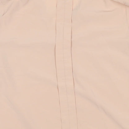 Marks and Spencer Womens Beige Polyester Basic Blouse Size 12 V-Neck