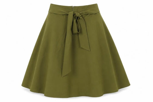 Belle Poque Womens Green Viscose Swing Skirt Size XL Zip