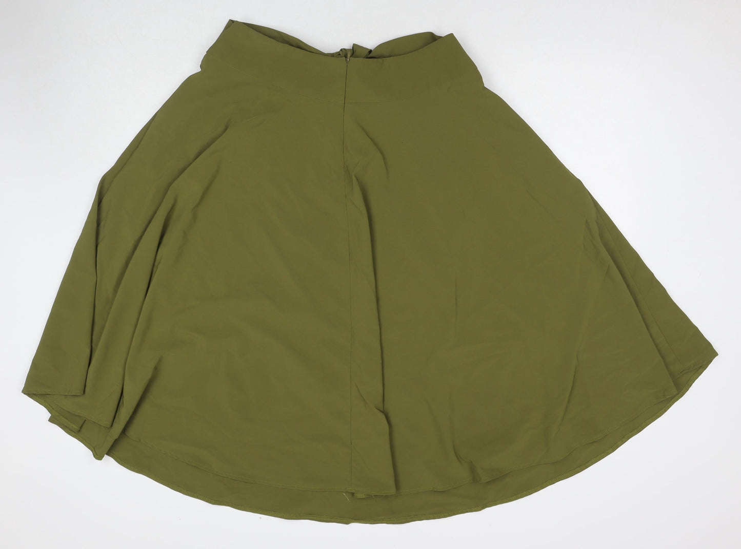 Belle Poque Womens Green Viscose Swing Skirt Size XL Zip