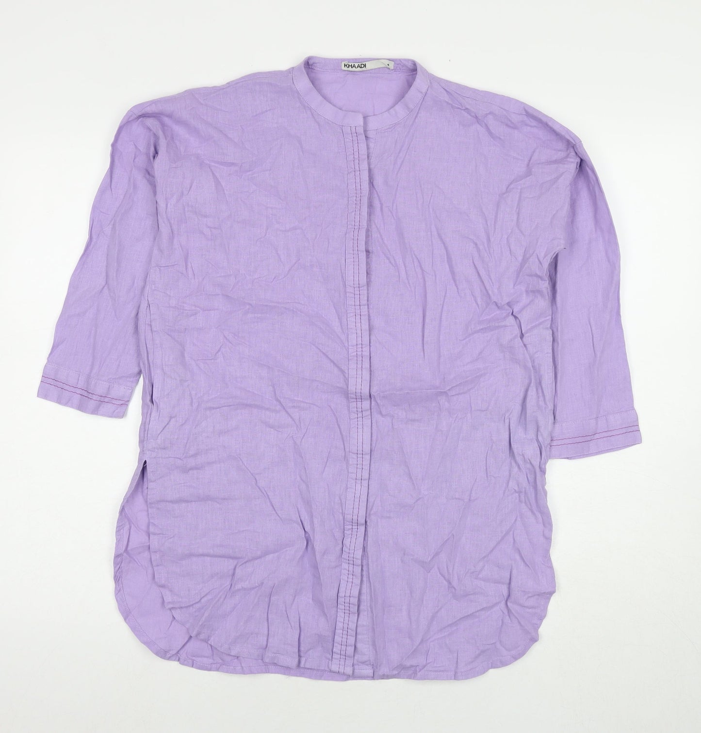 Womens UK Size 6 Khaadi Purple Tunic Button-Up