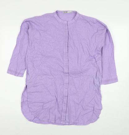 Womens UK Size 6 Khaadi Purple Tunic Button-Up