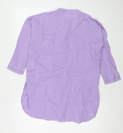 Womens UK Size 6 Khaadi Purple Tunic Button-Up