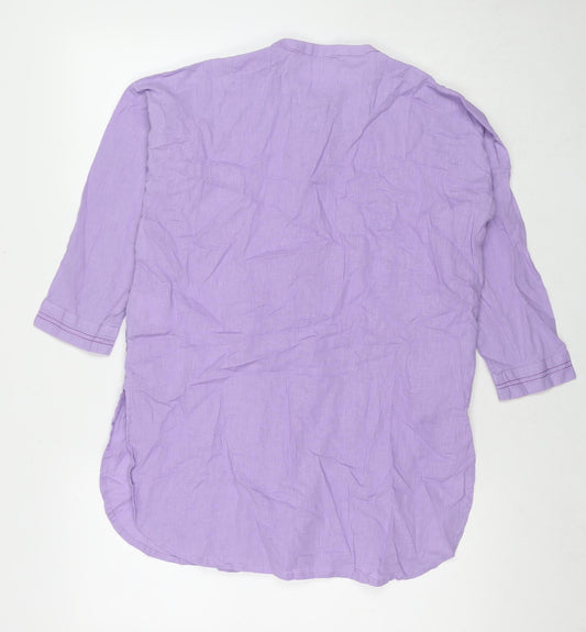 Womens UK Size 6 Khaadi Purple Tunic Button-Up