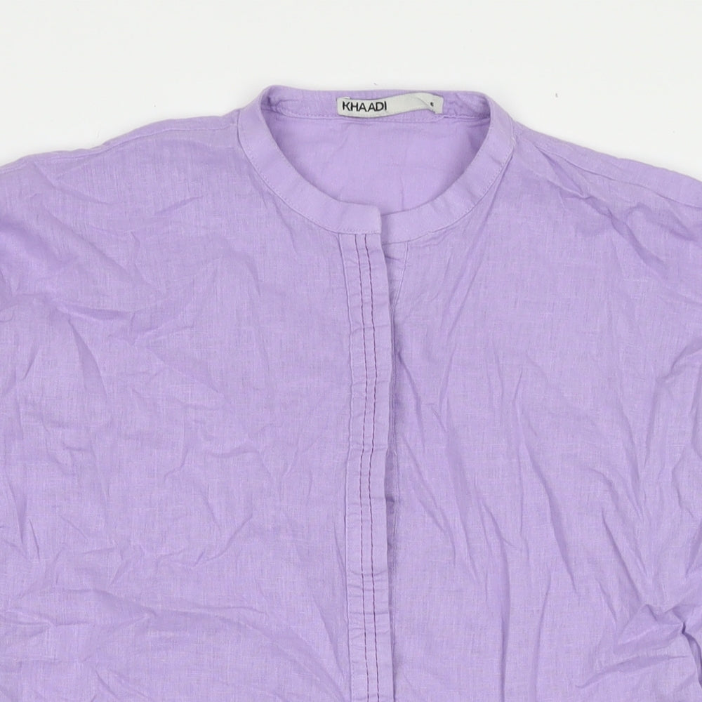 Womens UK Size 6 Khaadi Purple Tunic Button-Up