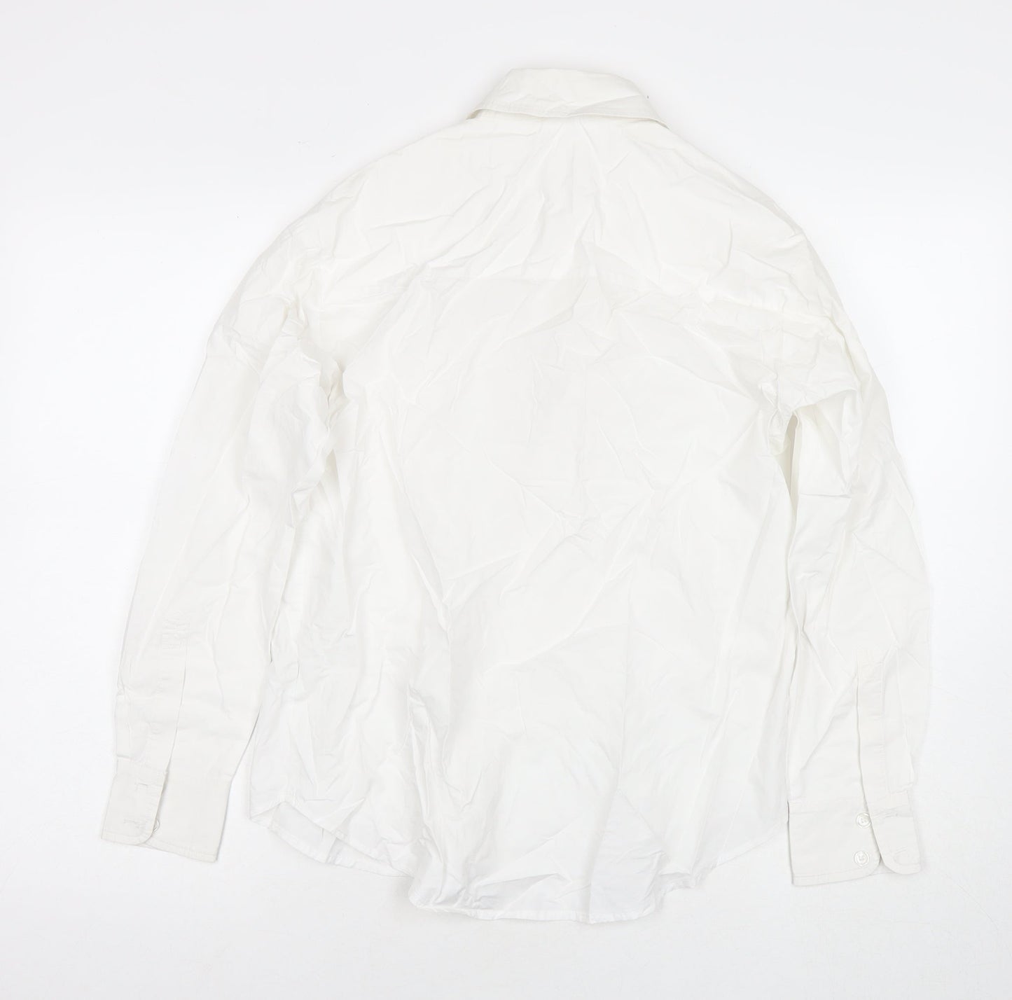 Glamorous Womens White Viscose Basic Button-Up Size 8 Collared