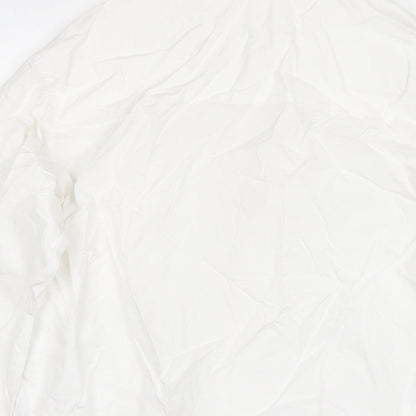 Glamorous Womens White Viscose Basic Button-Up Size 8 Collared