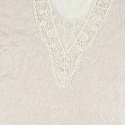 Allesa W. Collection Womens Beige V-Neck Viscose Pullover Jumper Size 12