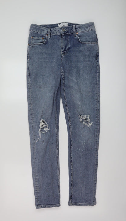 ASOS Mens Blue Cotton Skinny Jeans Size 29 in L32 in Regular Button