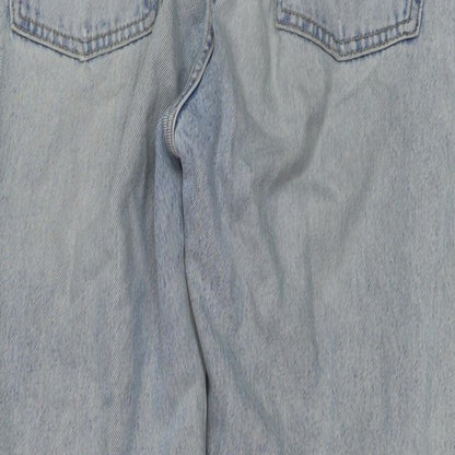 Zara Womens Blue Cotton Straight Jeans Size 10 L26 in Regular Button