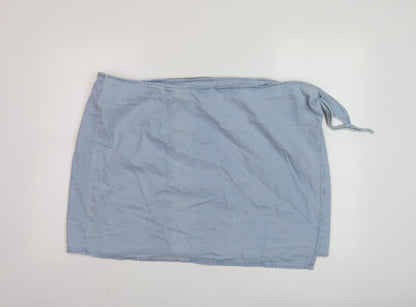 ASOS Womens Black Cotton Wrap Skirt Size 24 Button