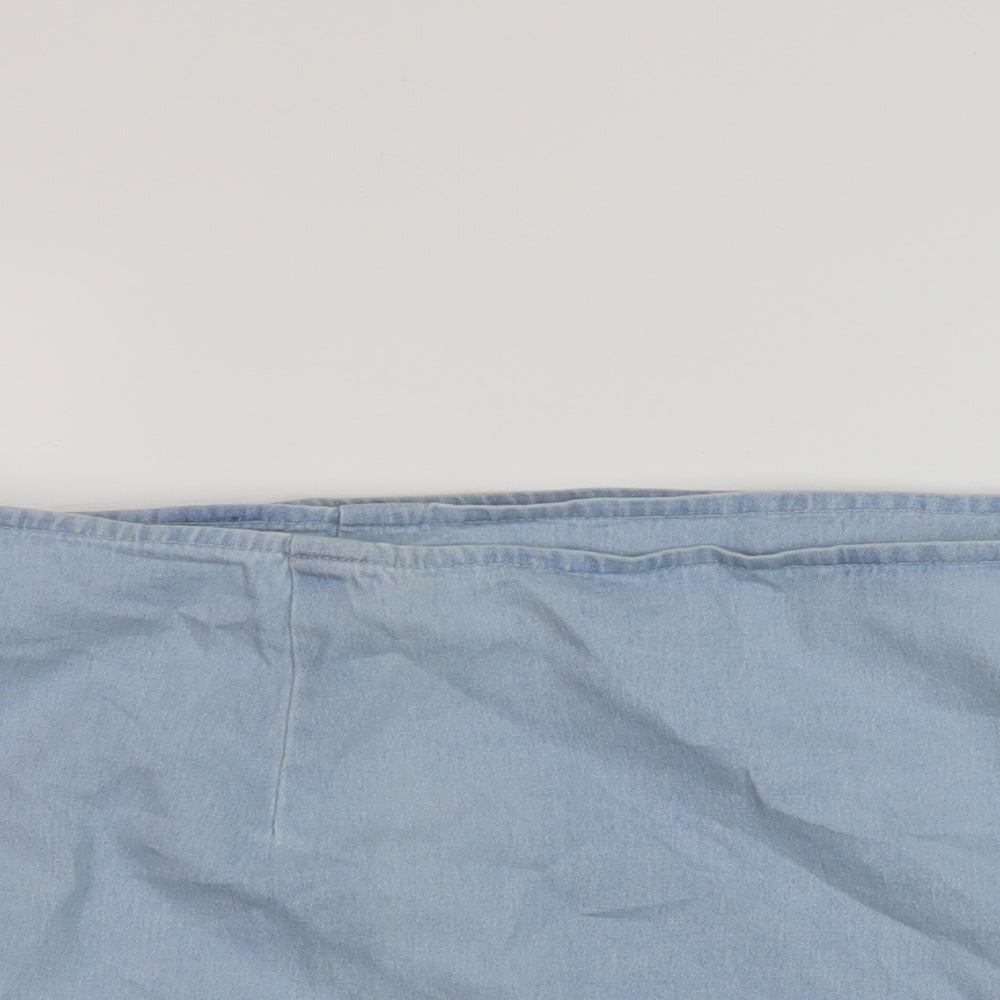 ASOS Womens Black Cotton Wrap Skirt Size 24 Button