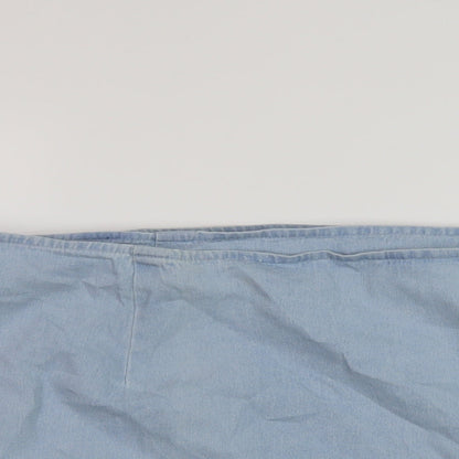 ASOS Womens Black Cotton Wrap Skirt Size 24 Button