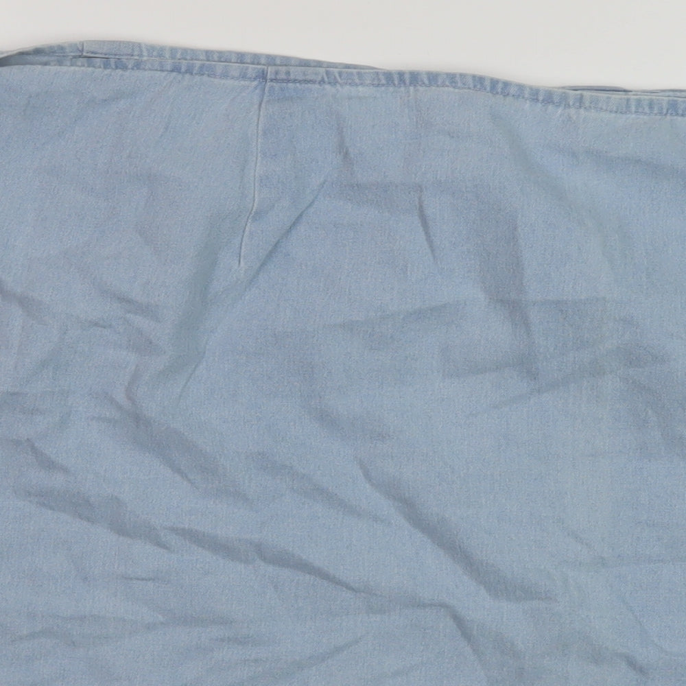 ASOS Womens Black Cotton Wrap Skirt Size 24 Button