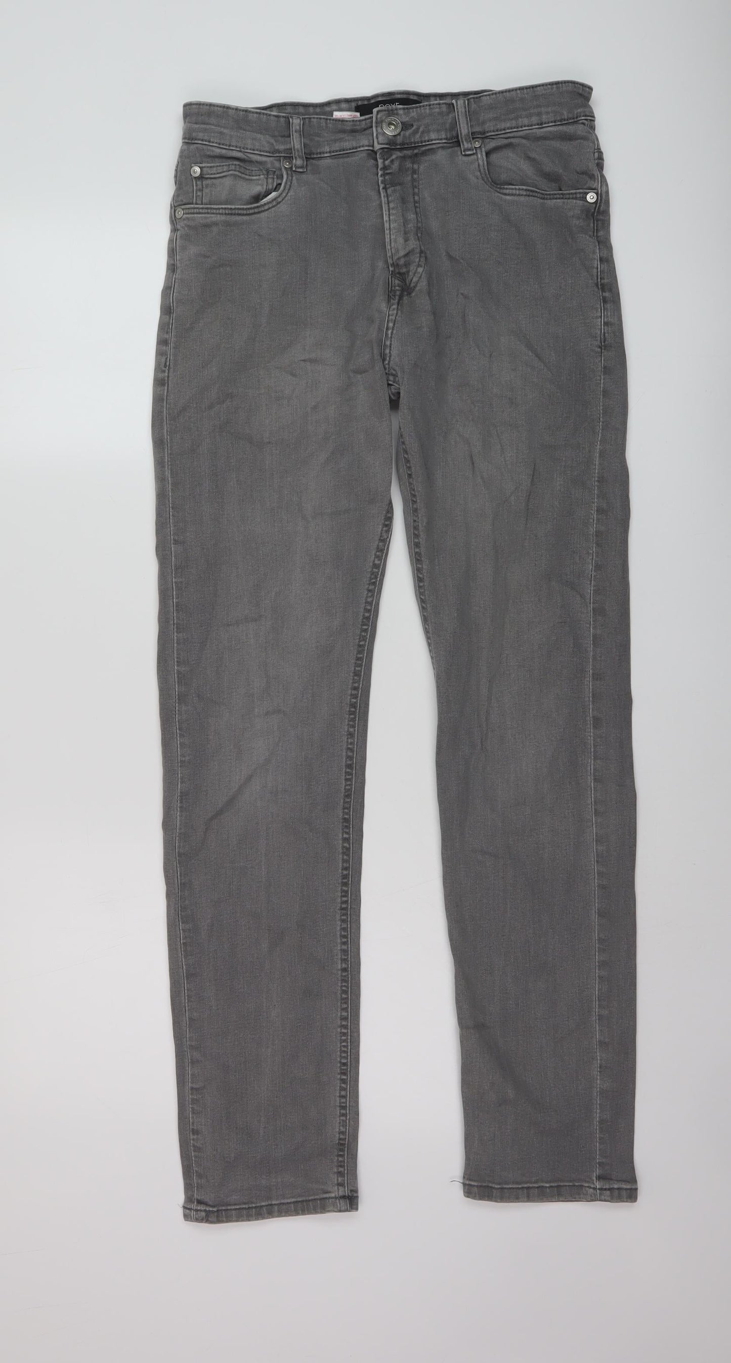 Mens UK Size 30 in NEXT Regular Fit Skinny Grey Jeans