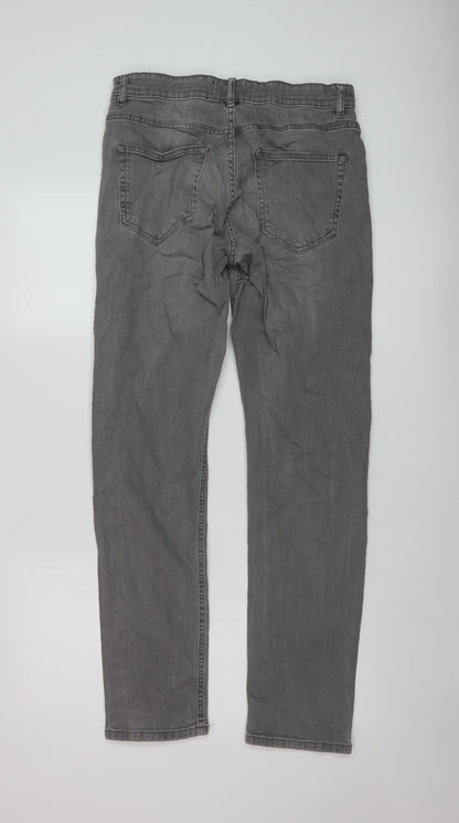 Mens UK Size 30 in NEXT Regular Fit Skinny Grey Jeans