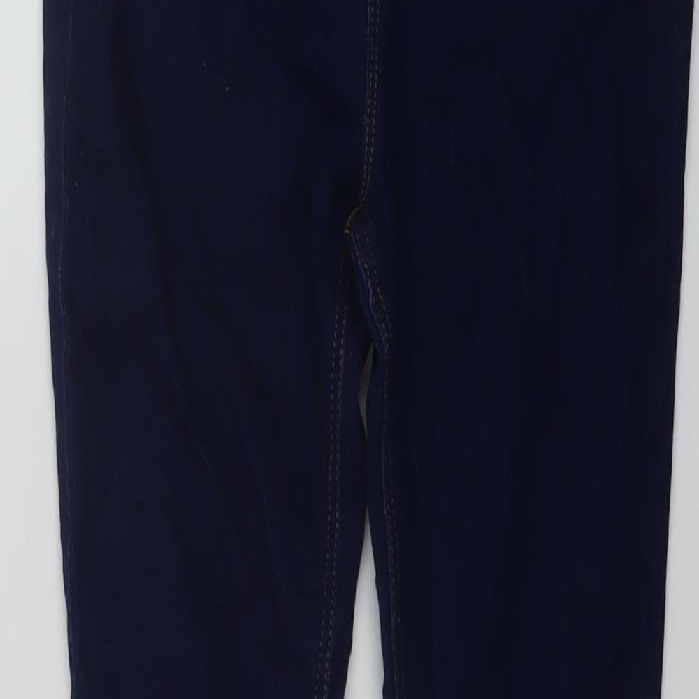 Denim & Co. Girls Blue Cotton Skinny Jeans Size 13-14 Years Regular Button