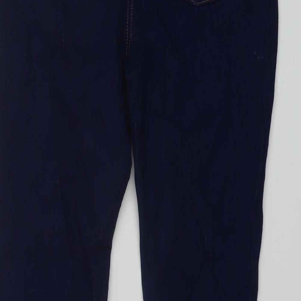 Denim & Co. Girls Blue Cotton Skinny Jeans Size 13-14 Years Regular Button