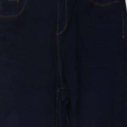 Denim & Co. Womens Blue Cotton Skinny Jeans Size 12 L26 in Regular Button