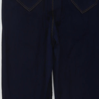 Denim & Co. Womens Blue Cotton Skinny Jeans Size 12 L26 in Regular Button