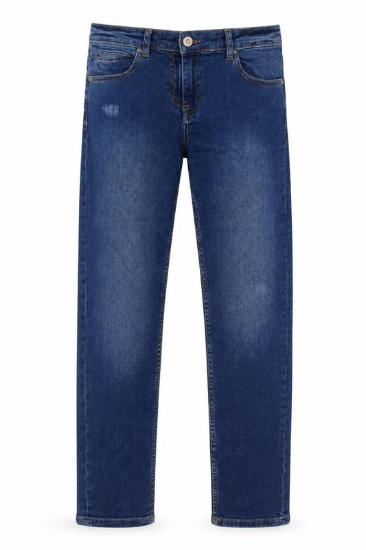 John Lewis Boys Blue Cotton Straight Jeans Size 11 Years Regular Button