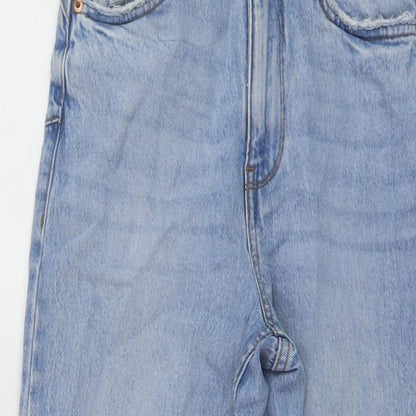 New Look Womens Blue Cotton Mom Jeans Size 6 L26 in Regular Button