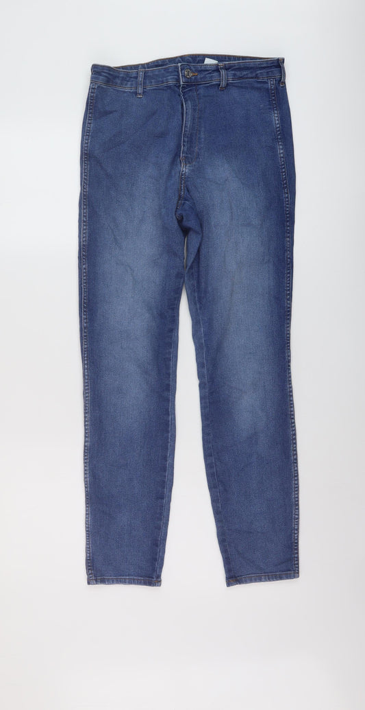 Womens UK Size 28 in H&M Regular Fit Skinny Blue Jeans