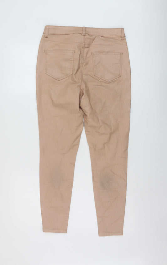 TU Womens Pink Cotton Skinny Jeans Size 10 L25 in Regular Button