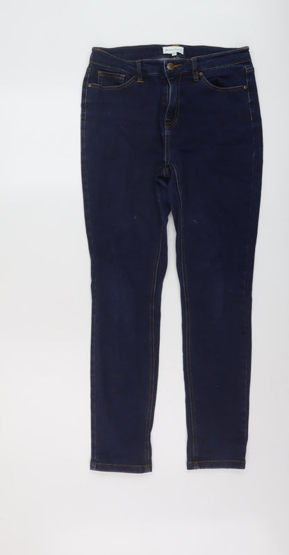 Womens UK Size 10 Warehouse Regular Fit Skinny Blue Jeans