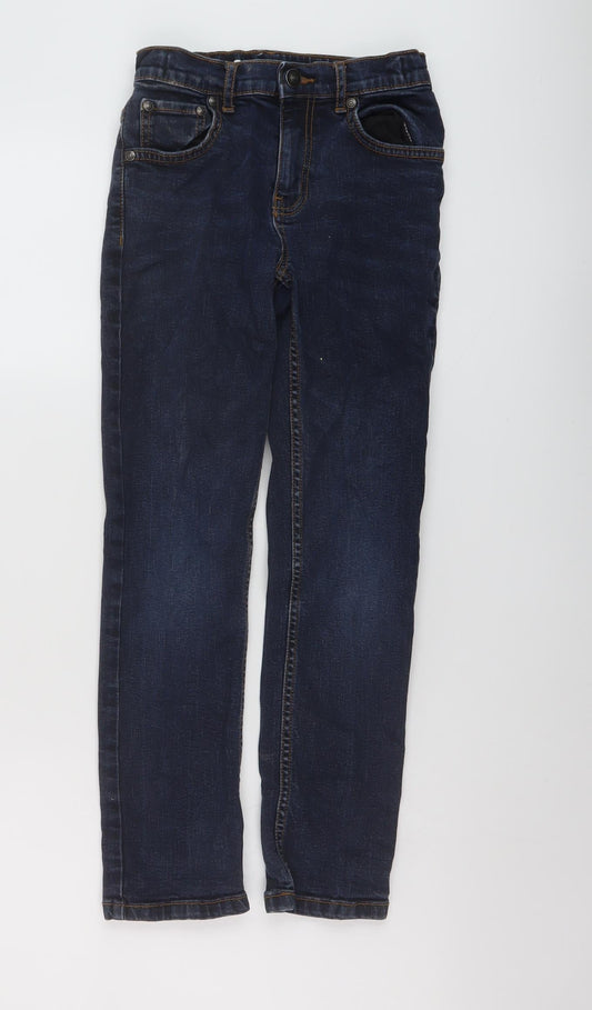TU Boys Blue Cotton Straight Jeans Size 9 Months Regular Button