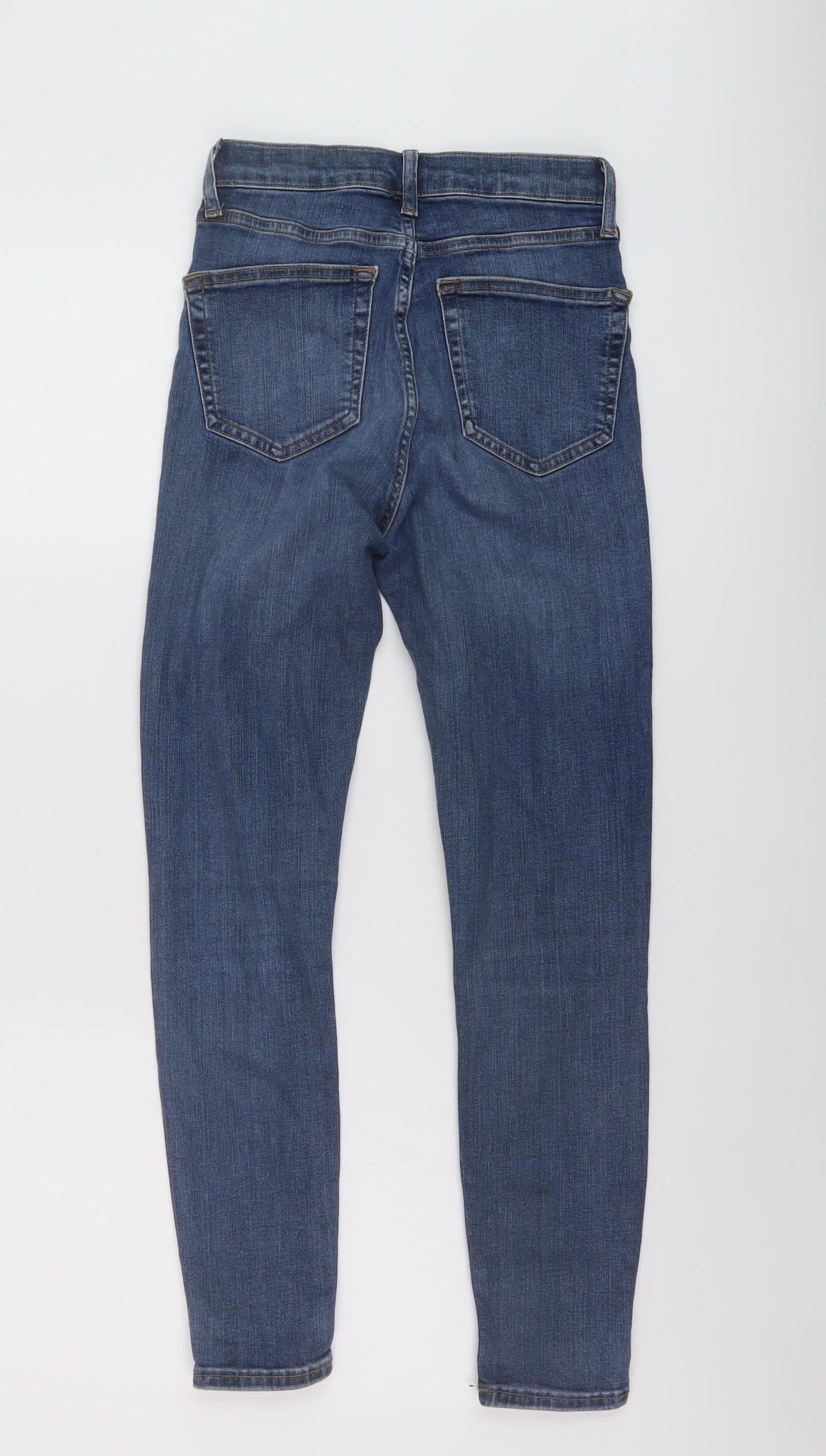 Topshop Womens Blue Cotton Skinny Jeans Size 26 in L25 in Regular Button