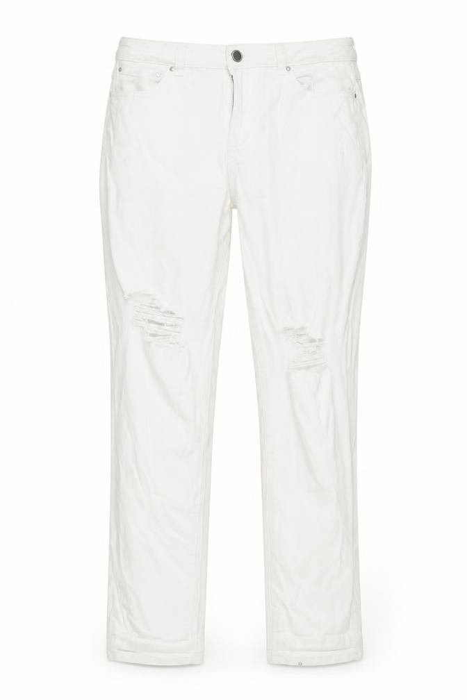 Womens UK Size 14 George Regular Fit Straight White Jeans