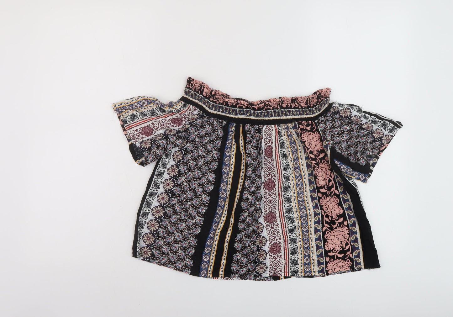 Womens UK Size 10 Topshop Multicoloured Basic Blouse