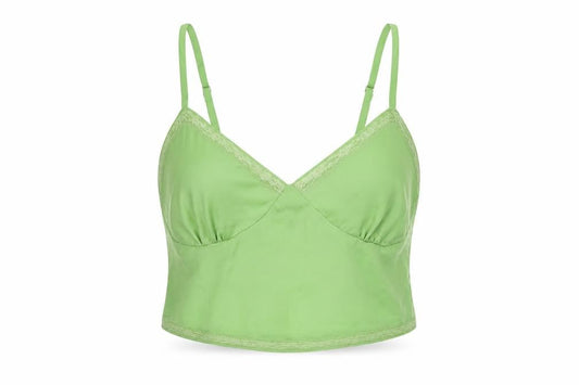 Womens UK Size M Stradivarius Green Cropped Tank