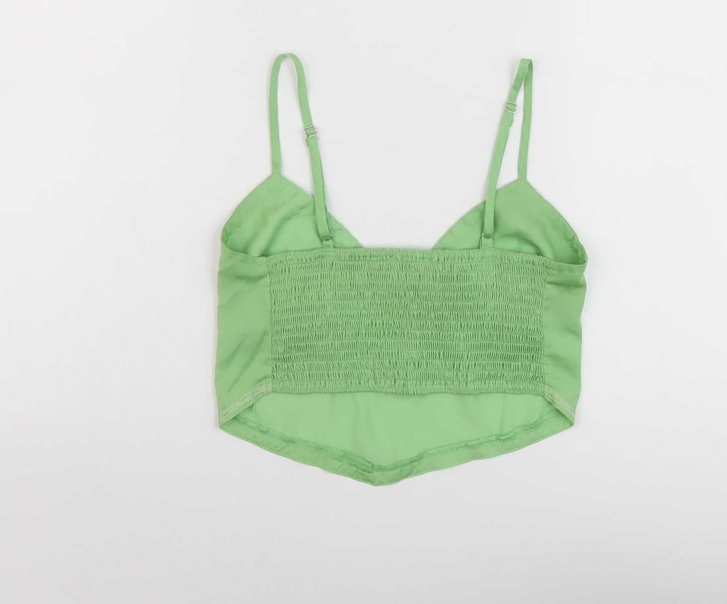 Womens UK Size M Stradivarius Green Cropped Tank