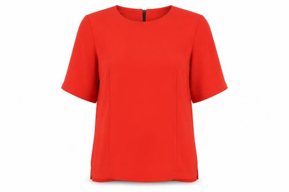 Womens UK Size 12 Topshop Red Basic T-Shirt
