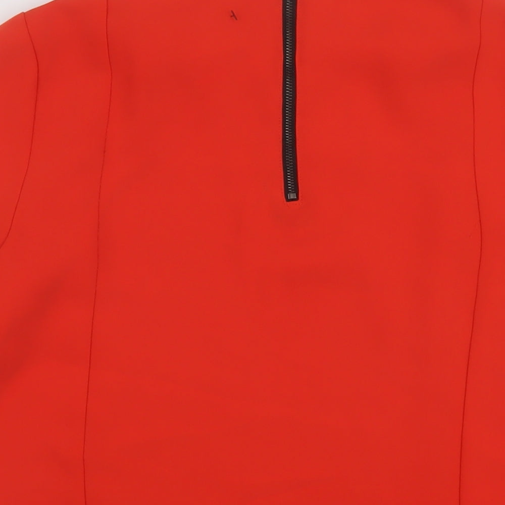 Womens UK Size 12 Topshop Red Basic T-Shirt