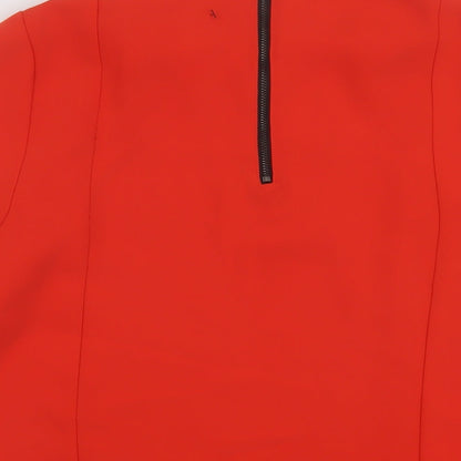 Womens UK Size 12 Topshop Red Basic T-Shirt