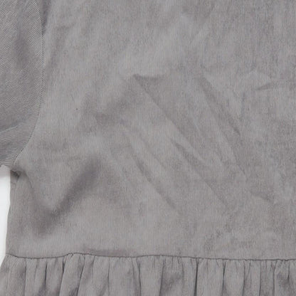 Missguided Womens Grey Polyester A-Line Size 12 Collared Button