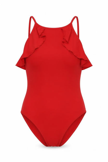 Womens UK Size 10 Miss Selfridge One-Piece Red Bodysuit