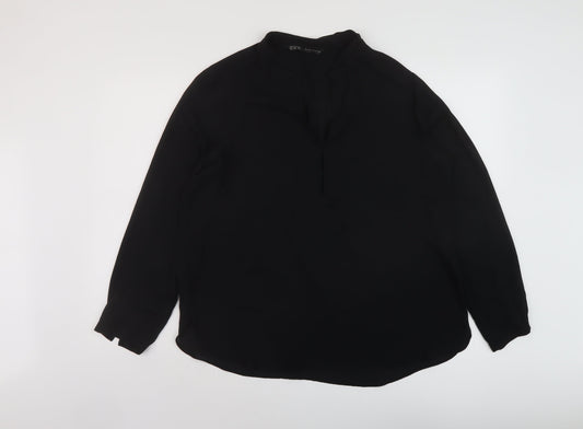 Womens UK Size XL Zara Black Basic Blouse