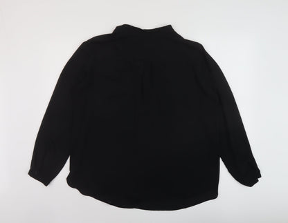 Womens UK Size XL Zara Black Basic Blouse