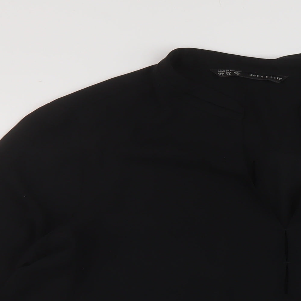Womens UK Size XL Zara Black Basic Blouse