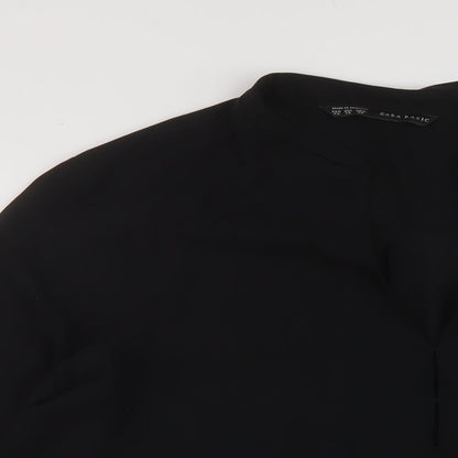 Womens UK Size XL Zara Black Basic Blouse