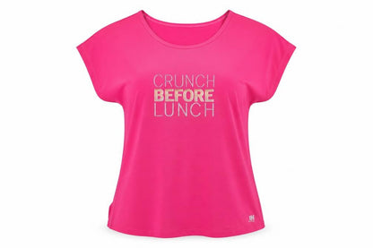 Front view of Red Herring women’s pink polyester basic t-shirt, size M, round neck pullover