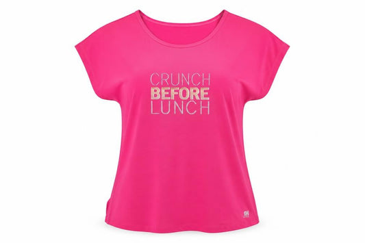 Front view of Red Herring women’s pink polyester basic t-shirt, size M, round neck pullover