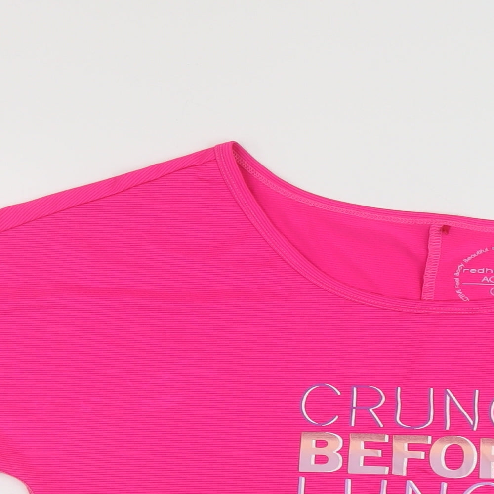 Red Herring Womens Pink Polyester Basic T-Shirt Size M Round Neck Pullover