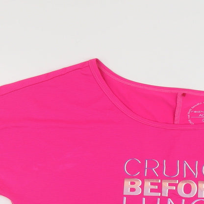 Red Herring Womens Pink Polyester Basic T-Shirt Size M Round Neck Pullover