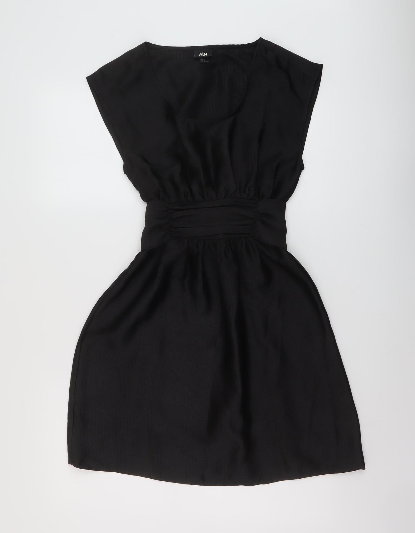 H&M Womens Black Polyester A-Line Size 8 Round Neck Pullover